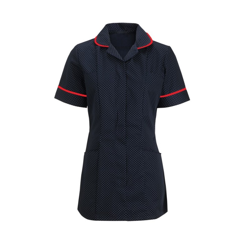 Women's tunic uniforms for healthcare professionals.